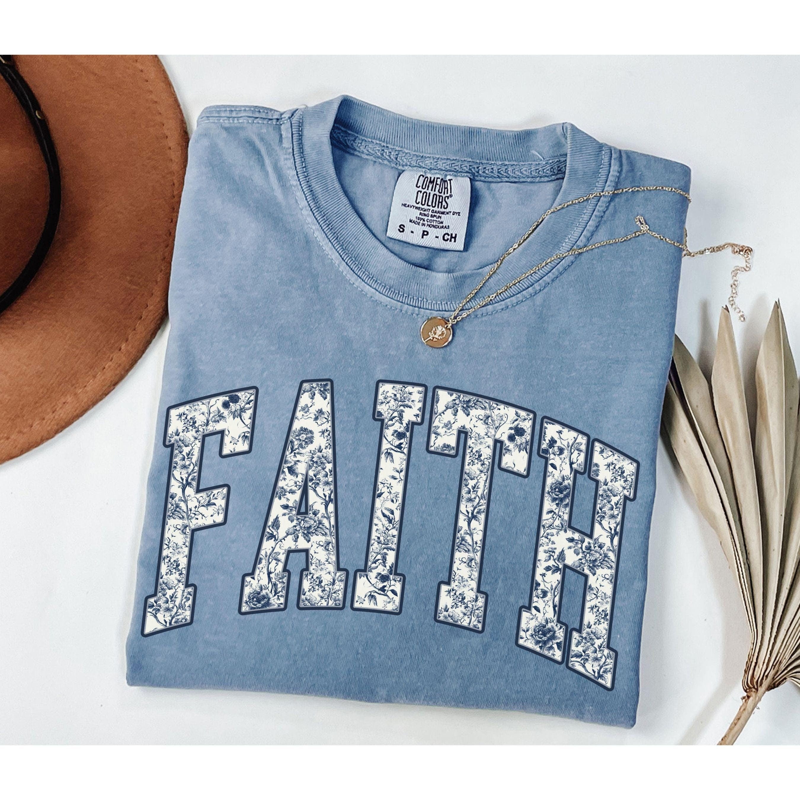 Comfort Colors® Christian Shirt, Comfort Colors® Religious Shirt, Faith Shirt, Toile Christian Shirt, Toile De Jouy, Chinoiserie, Faith Gift